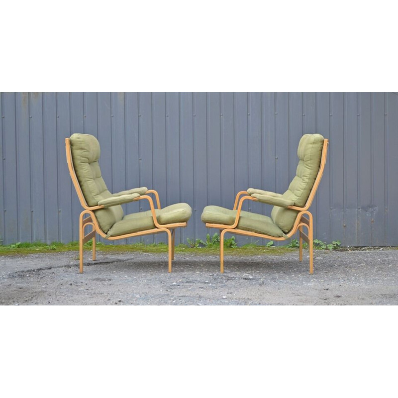 Set of 2 vintage Ingrid armchairs by Bruno Mathsson for Dux, 1960s