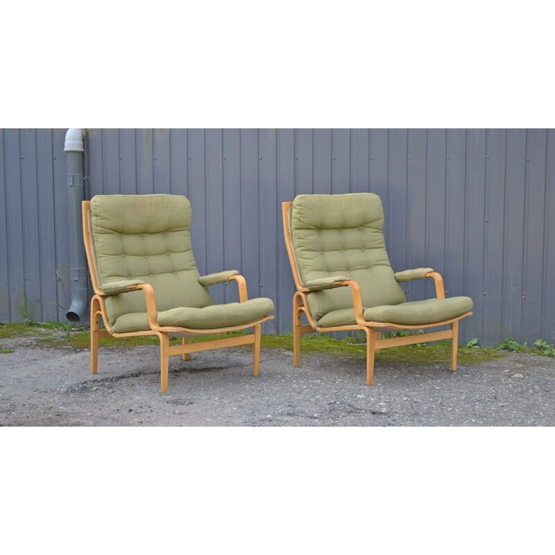 Set of 2 vintage Ingrid armchairs by Bruno Mathsson for Dux, 1960s