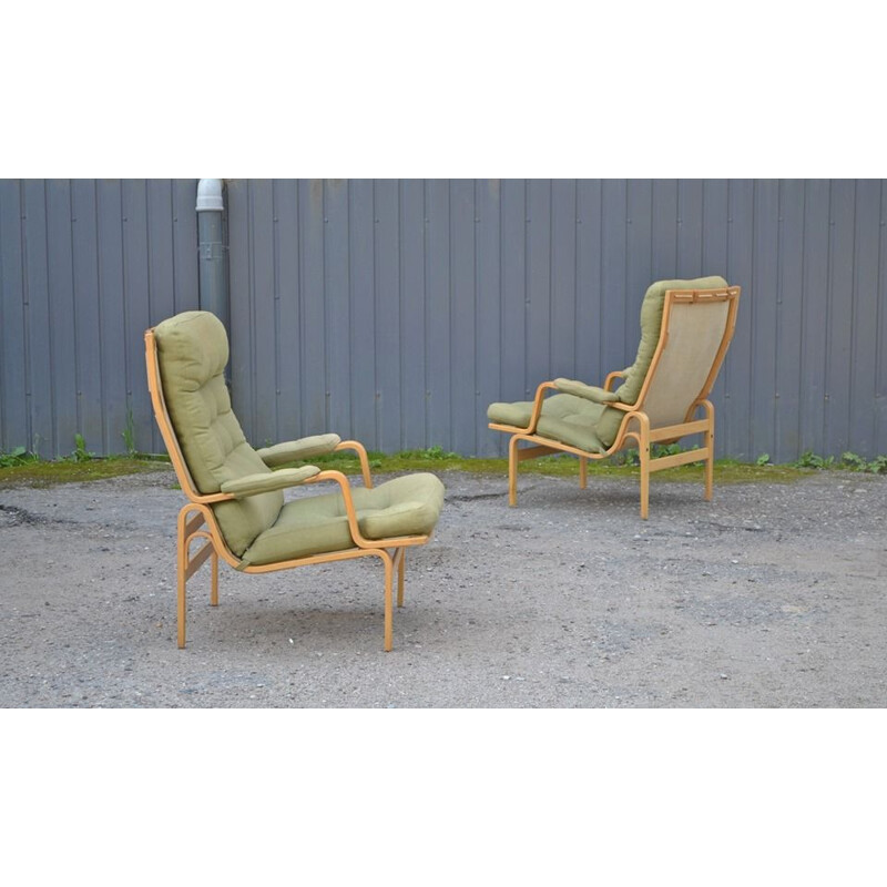 Set of 2 vintage Ingrid armchairs by Bruno Mathsson for Dux, 1960s