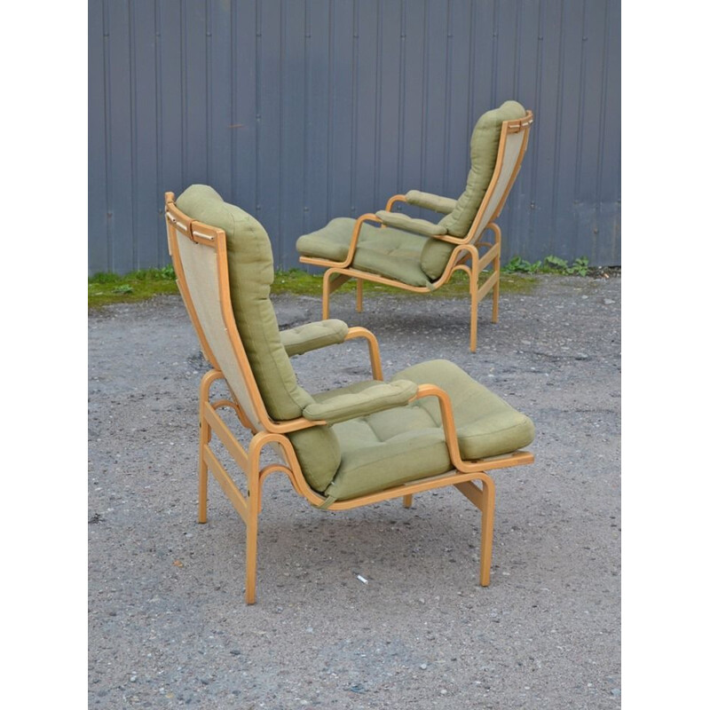Set of 2 vintage Ingrid armchairs by Bruno Mathsson for Dux, 1960s