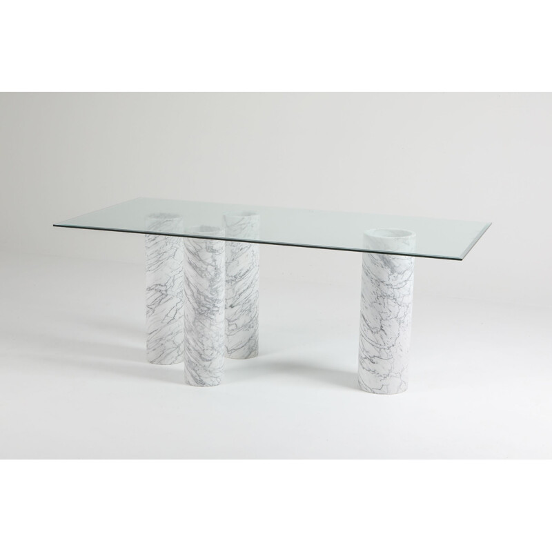 Vintage "Collonato" table with glass top, 1990s