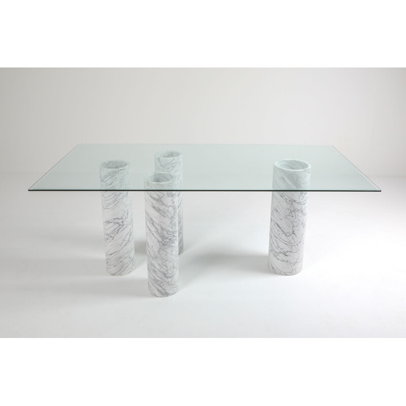 Vintage "Collonato" table with glass top, 1990s