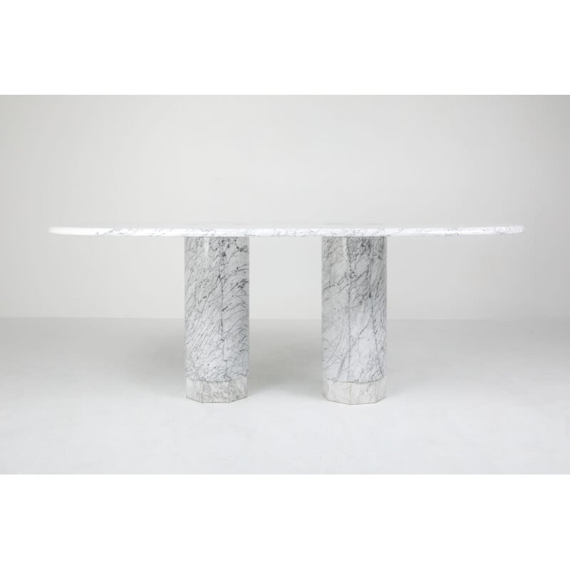 Table à repas vintage en marbre "Sole e Luna" par Adolfo Natalini pour Up & Up, 1990