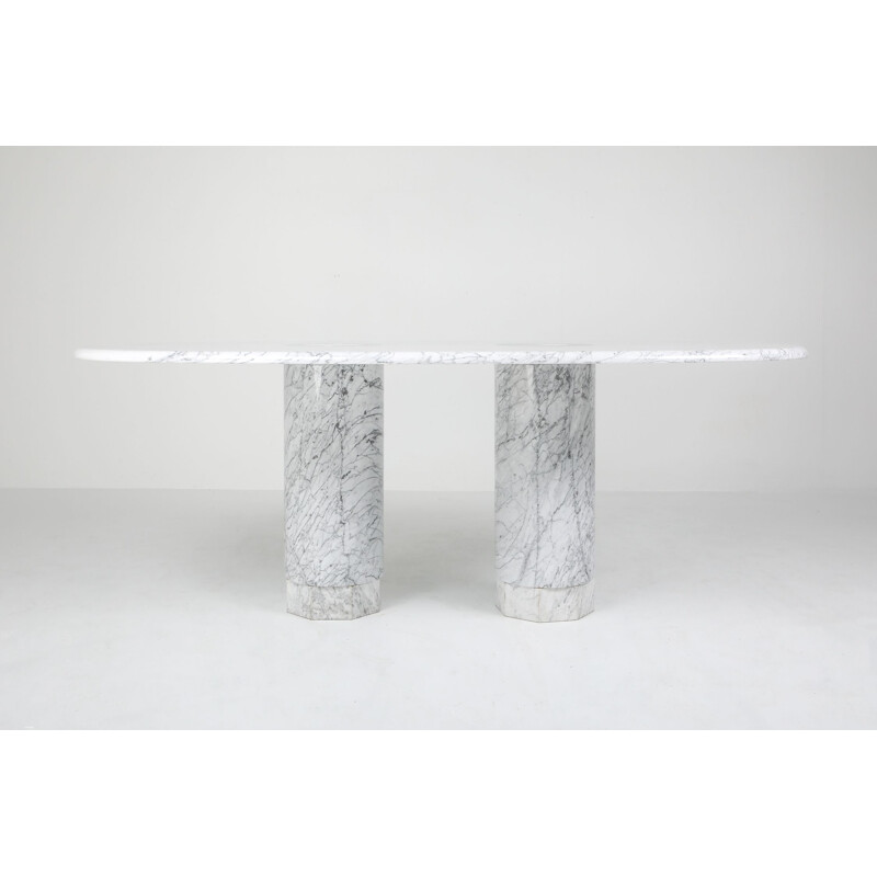 Vintage "Sole e Luna" marble dining table by Adolfo Natalini for Up & Up, 1990s