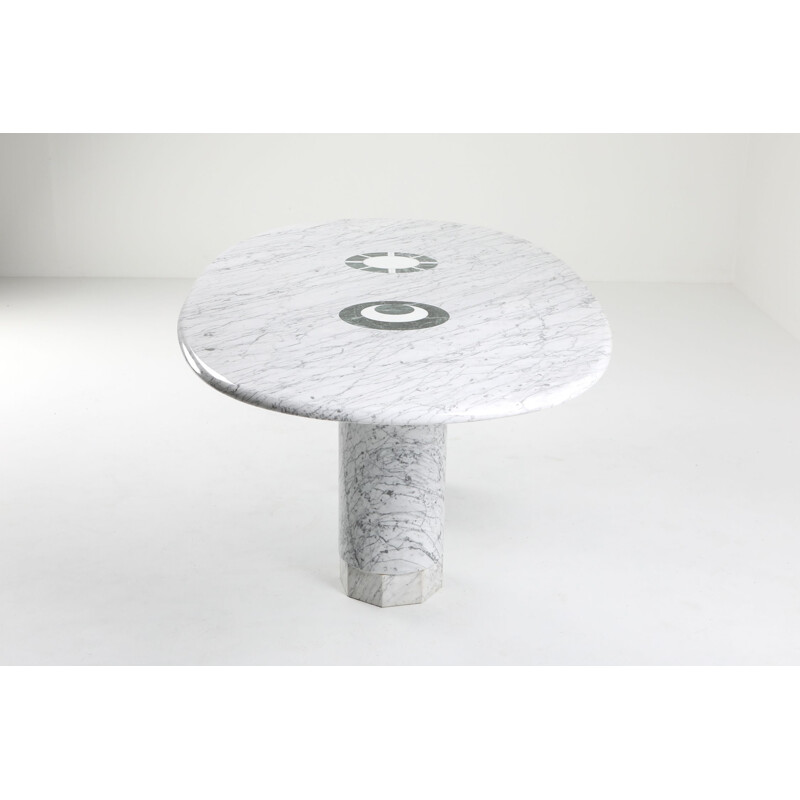 Vintage "Sole e Luna" marble dining table by Adolfo Natalini for Up & Up, 1990s