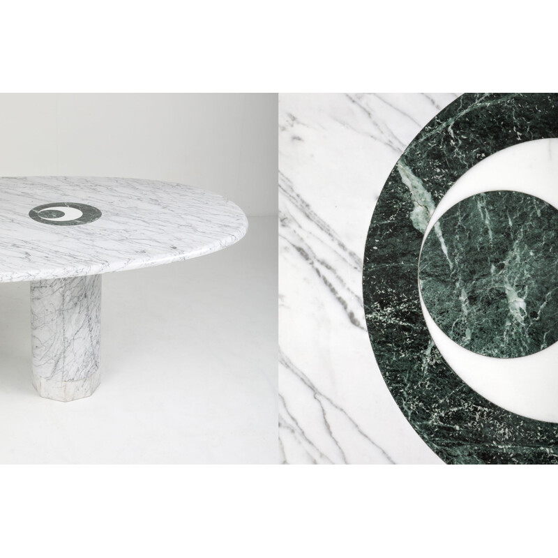 Vintage "Sole e Luna" marble dining table by Adolfo Natalini for Up & Up, 1990s