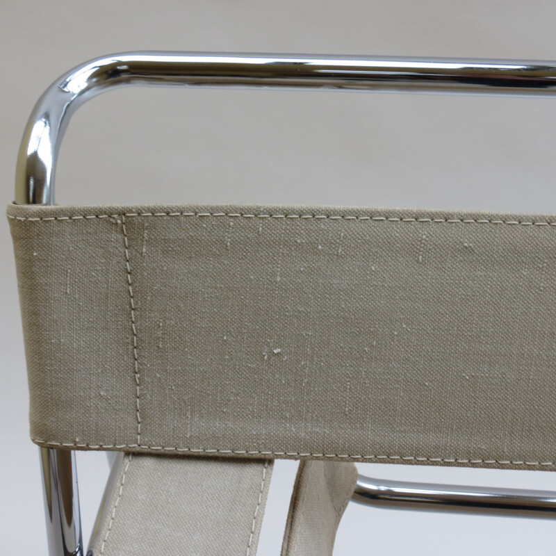 Vintage "B3 Wassily" beige chair by Marcel Breuer for Gavina, Italy, 1960s