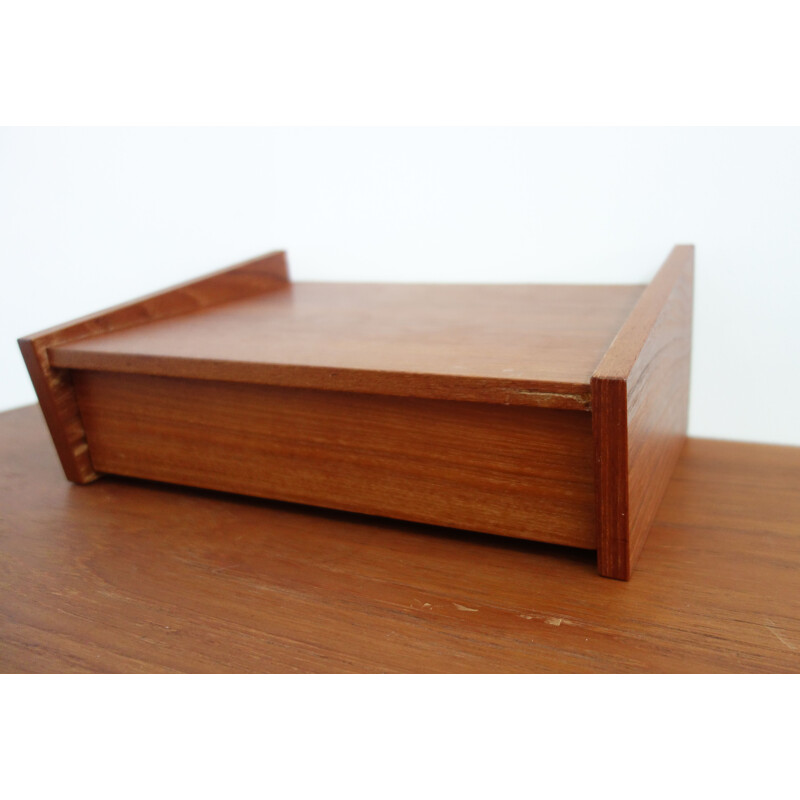 Vintage teak wall drawer, Denmark, 1960s