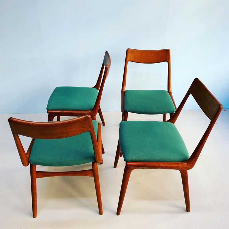 Set of 4 vintage "Boomerang" chairs by Alfred Christensen, 1950s