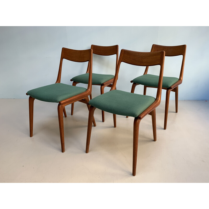 Ensemble de 4 chaises vintage "Boomerang" par Alfred Christensen, 1950