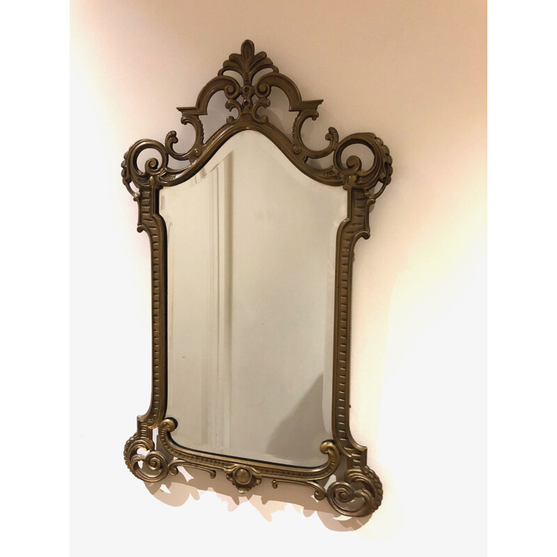 Vintage brass mirror, 1950s