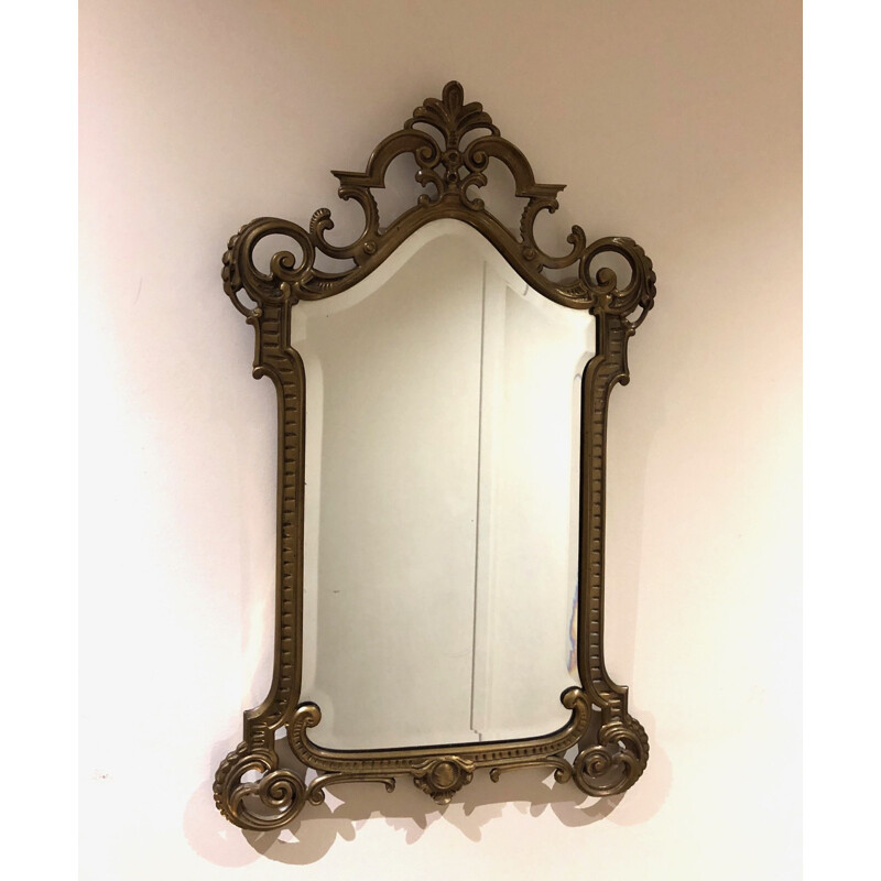 Vintage brass mirror, 1950s