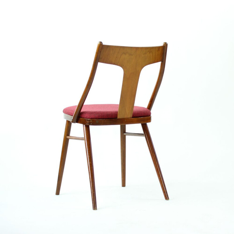 Juego de 4 sillas vintage de madera, Checoslovaquia 1960