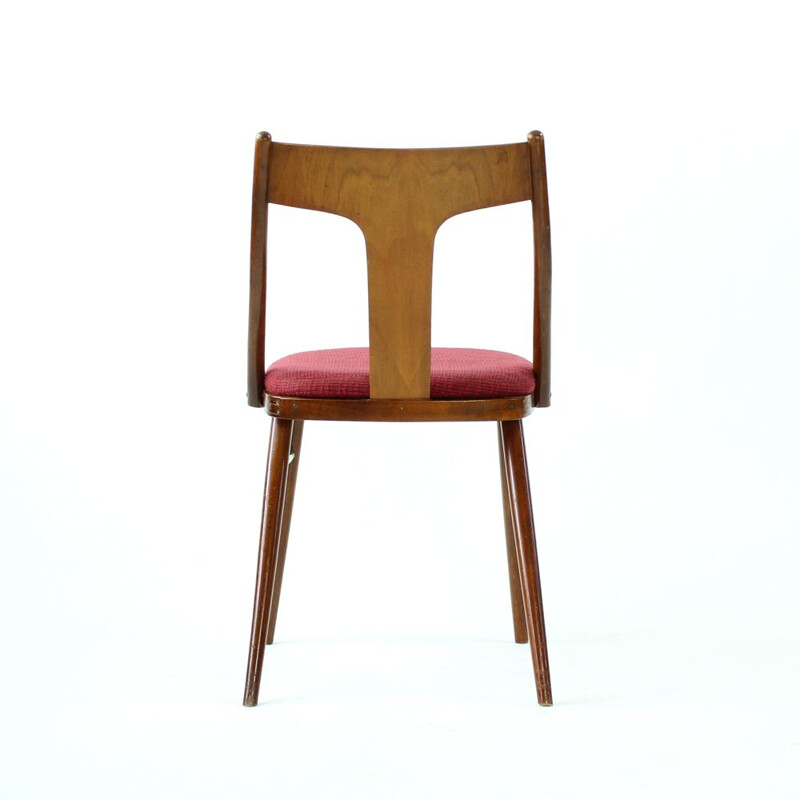 Set of 4 vintage wooden chairs, Czechoslovakia 1960