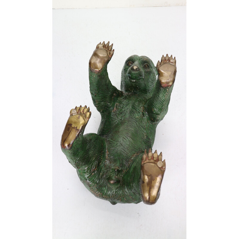 Bronze bear vintage coffee table, Belgium, 1970s