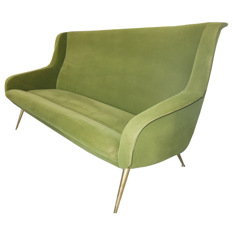 Vintage olive green sofa - 1960s
