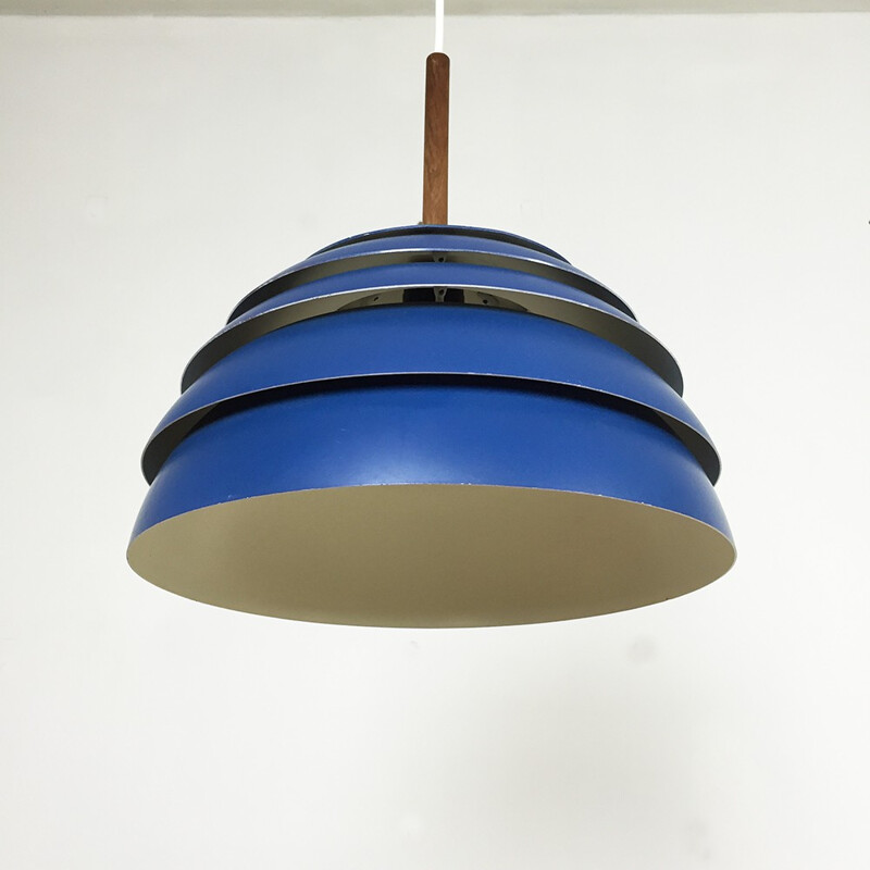 Hanging lamp in blue metal, Hans Agne JAKOBSSON - 1960s