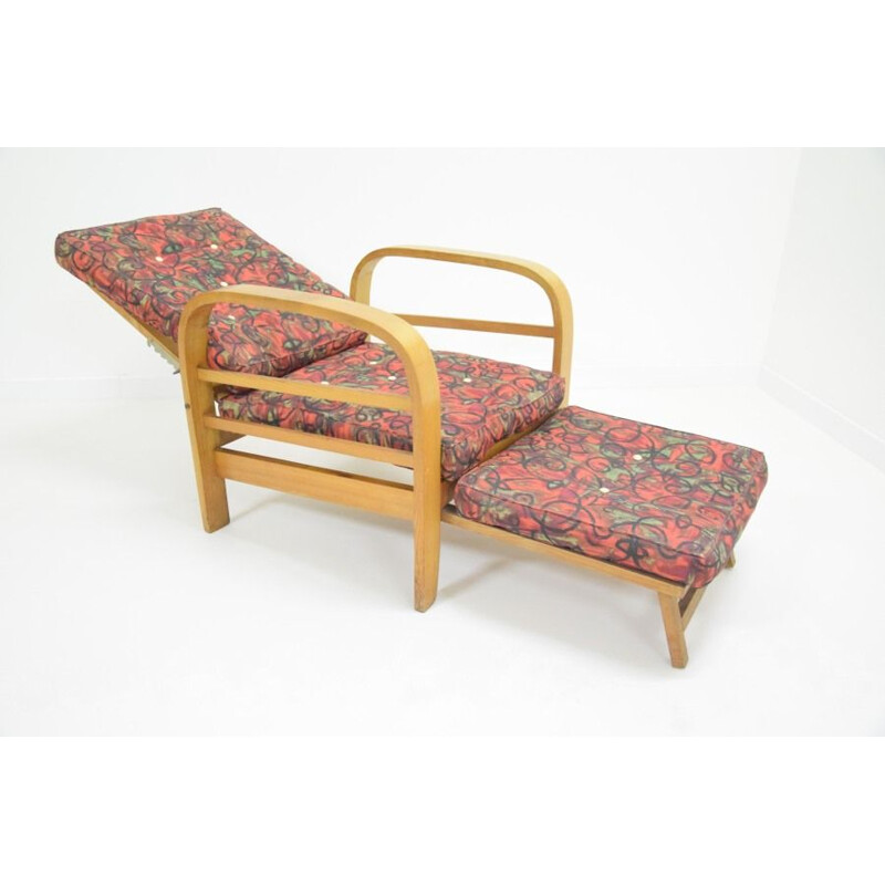 Vintage fauteuil met gebogen hout, 1950