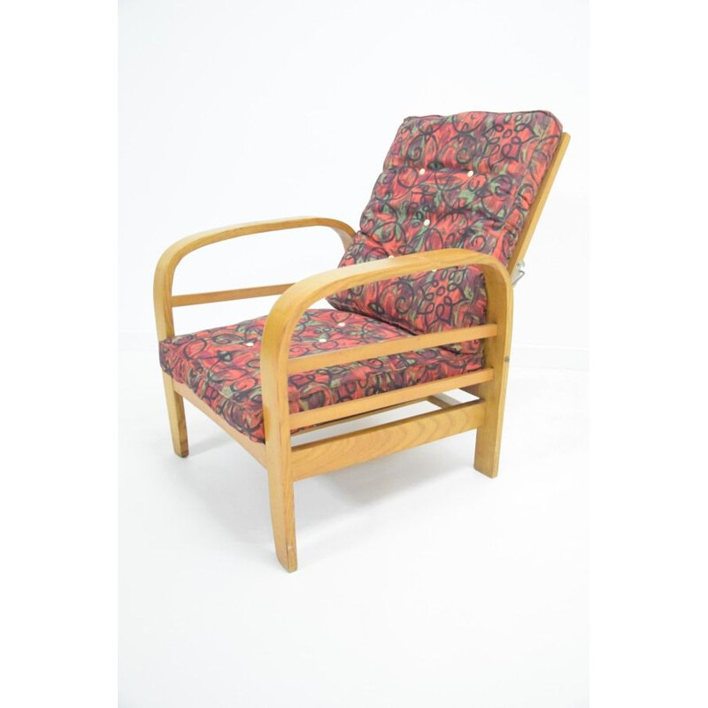 Vintage fauteuil met gebogen hout, 1950