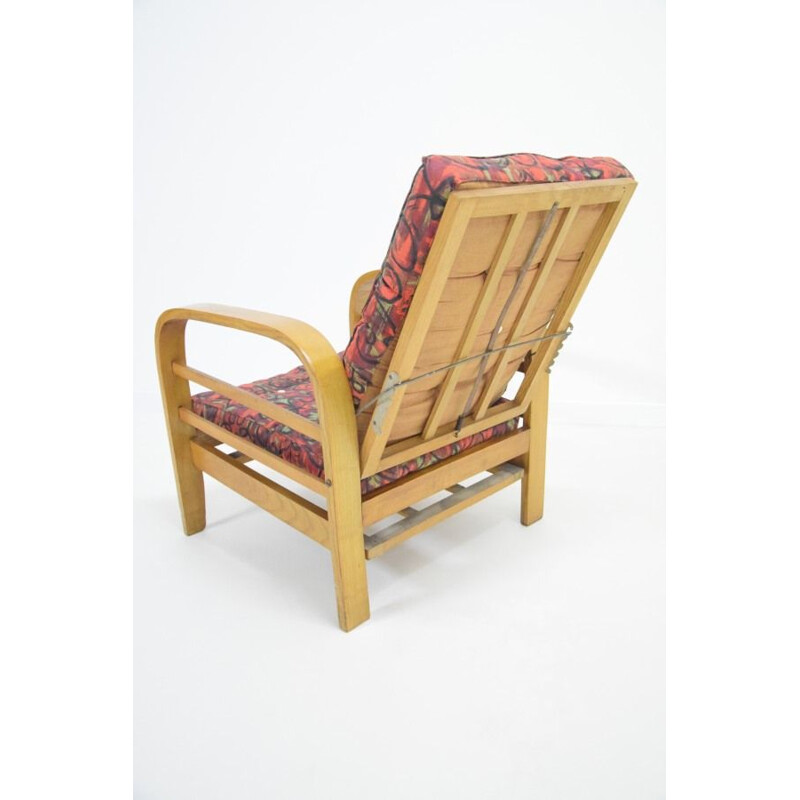 Vintage fauteuil met gebogen hout, 1950