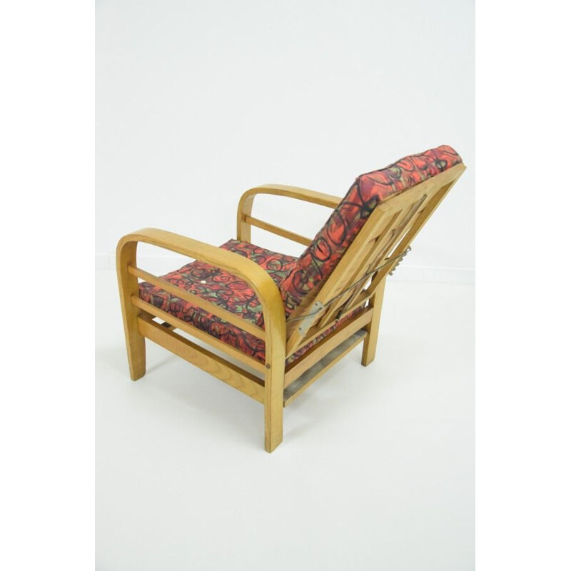 Vintage fauteuil met gebogen hout, 1950