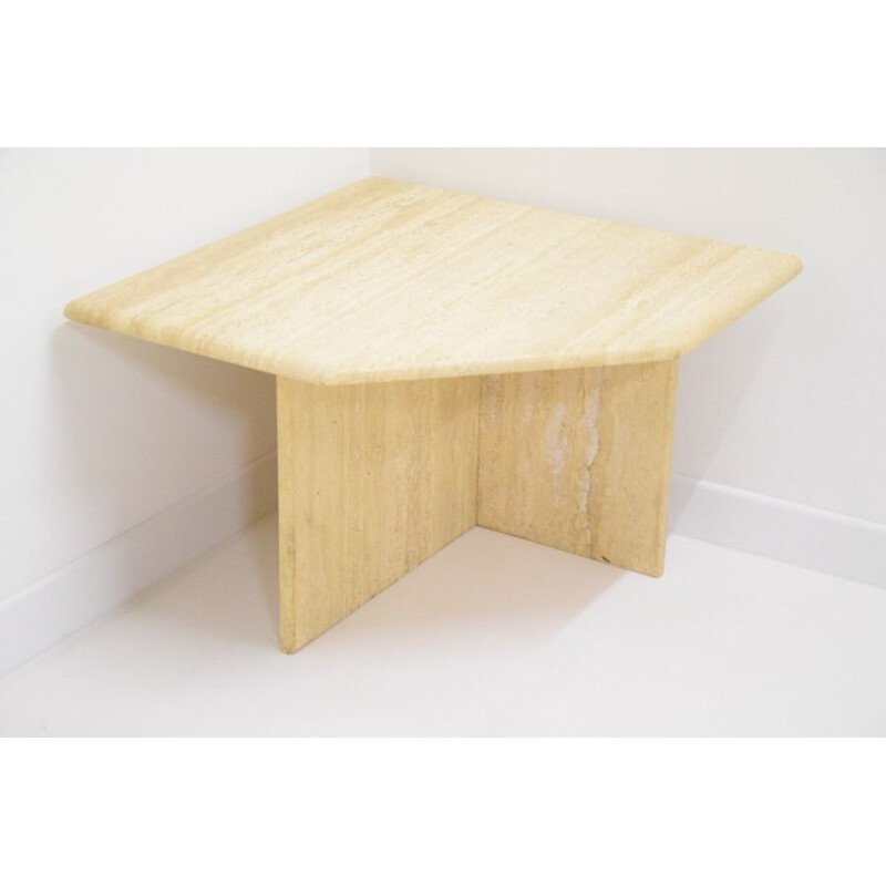 Vintage travertine coffee table by Roche Bobois, 1970s