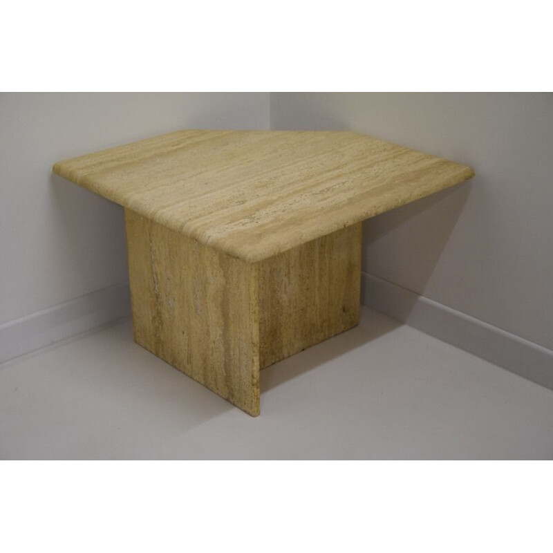 Vintage travertine coffee table by Roche Bobois, 1970s