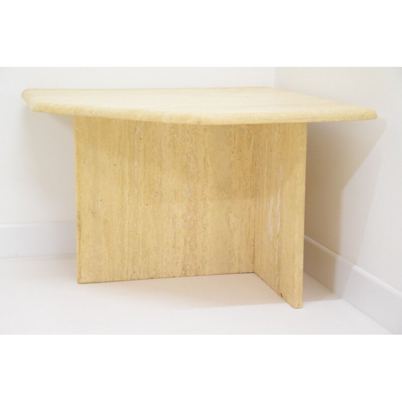 Vintage travertine coffee table by Roche Bobois, 1970s
