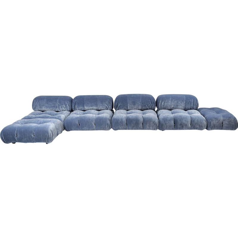 Modulaire vintage sofa in blauw fluweel "Camaleonda" van Mario Bellini en C & B, Italia 1970