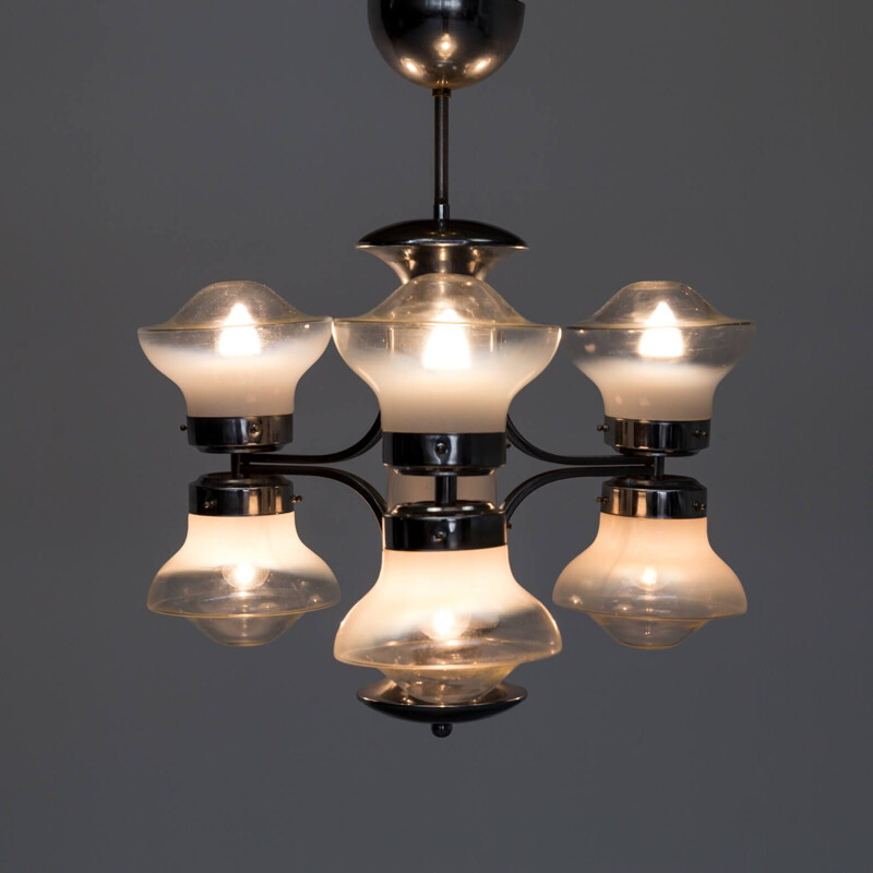 Vintage chandelier by Carlo Nason for Mazzega, Czechoslovakia 1950