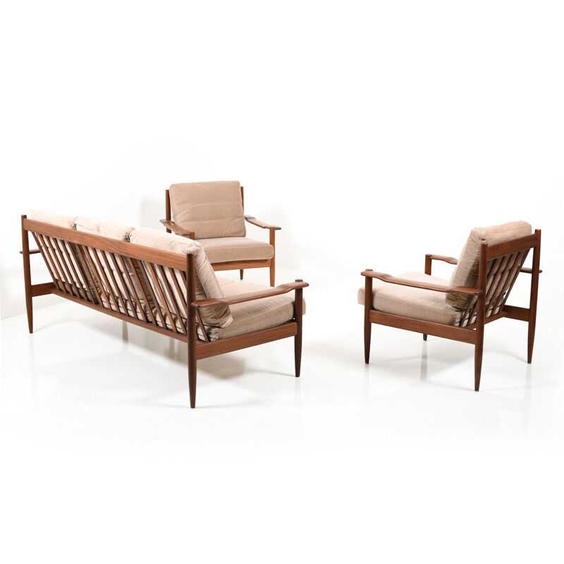 Mid Century Danish Teak Seating Group 3-1-1