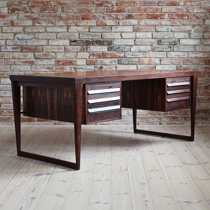 Vintage Rosewood Executive Desk by Kai Kristiansen, Model 70, 1950s