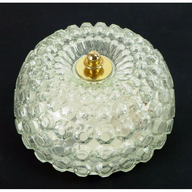 Vintage bubble glass ceiling lamp by Glashuette Limburg, 1960-70s