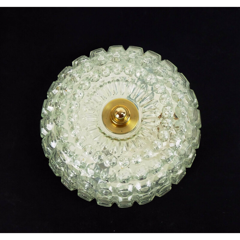 Vintage bubble glass ceiling lamp by Glashuette Limburg, 1960-70s