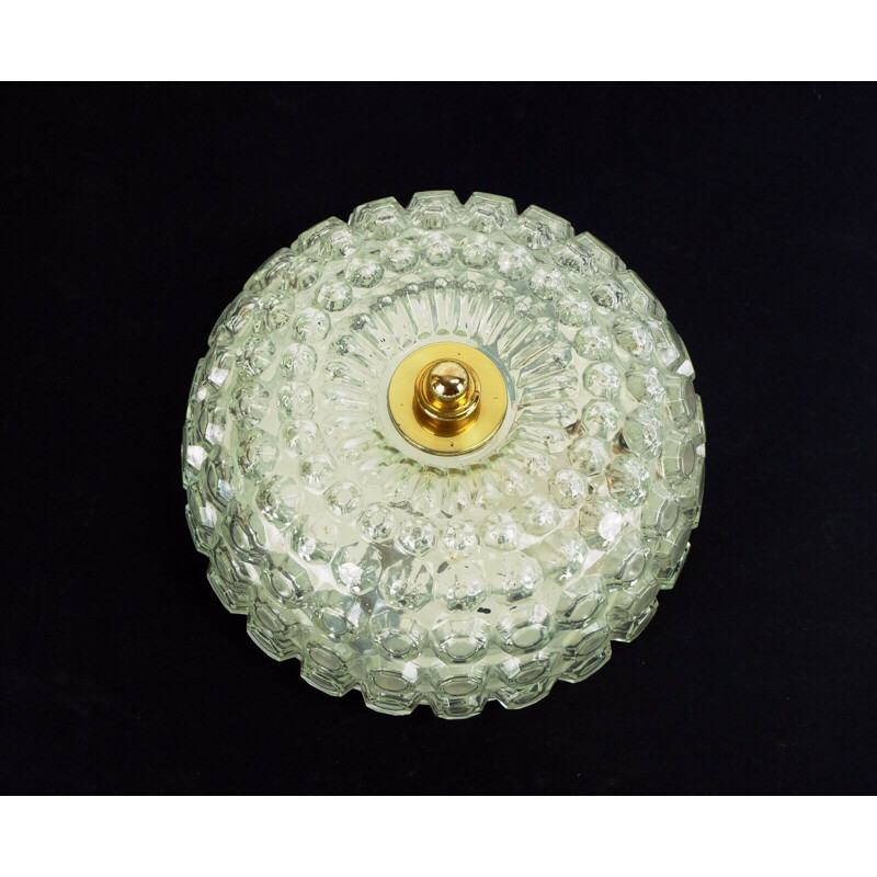 Vintage bubble glass ceiling lamp by Glashuette Limburg, 1960-70s