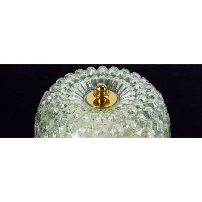 Vintage bubble glass ceiling lamp by Glashuette Limburg, 1960-70s