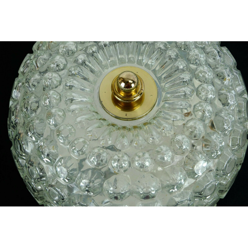 Vintage bubble glass ceiling lamp by Glashuette Limburg, 1960-70s