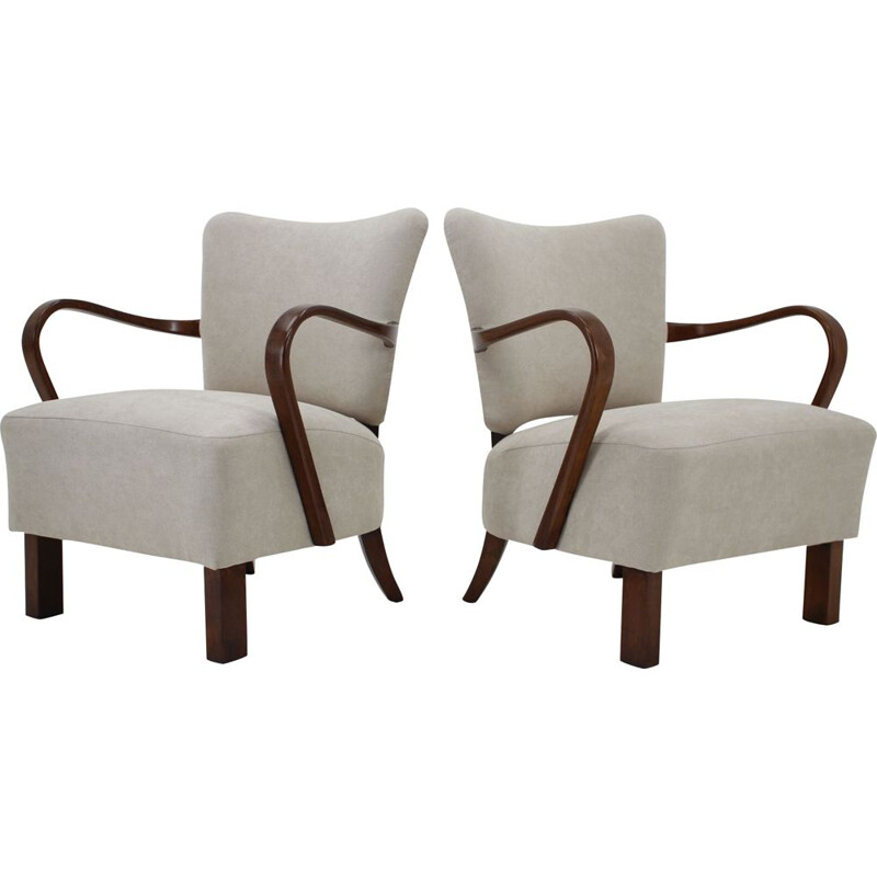 Set of 2 vintage armchair by Jindrich Halabala, 1950s