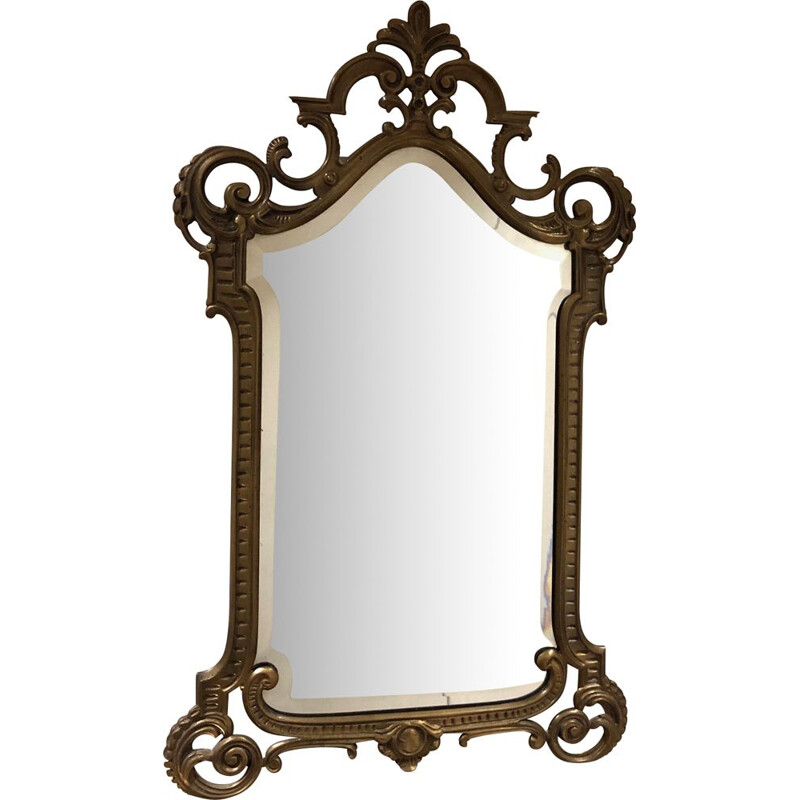 Vintage brass mirror, 1950s