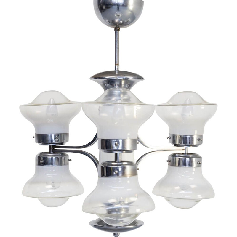 Vintage chandelier by Carlo Nason for Mazzega, Czechoslovakia 1950