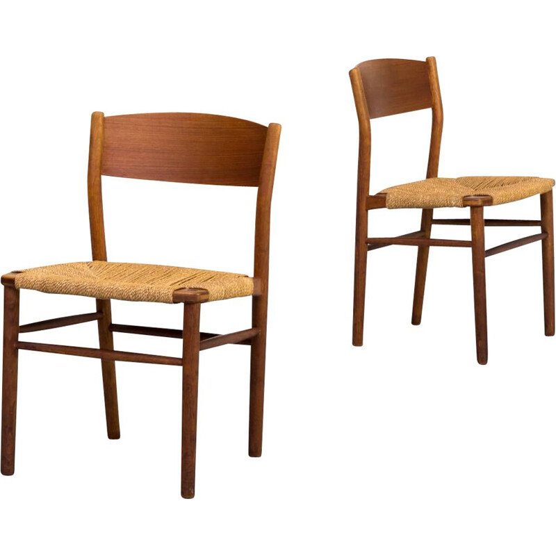 Set of 2 vintage Børge Mogensen chairs for Søborg Møbler, 1950s