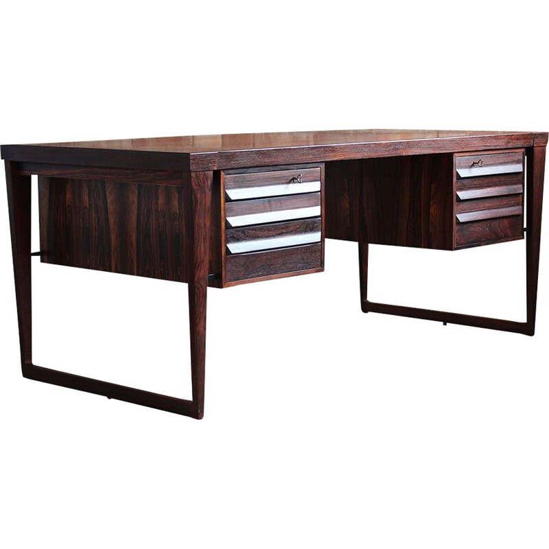 Vintage Rosewood Executive Desk by Kai Kristiansen, Model 70, 1950s