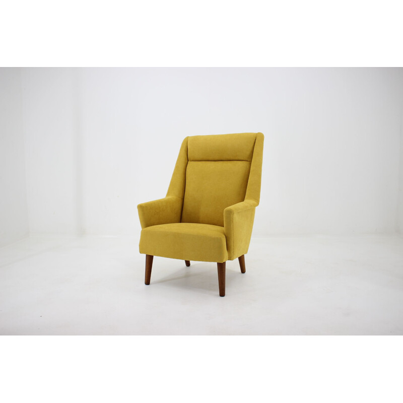 Vintage yellow armchair, Denmark, 1960s