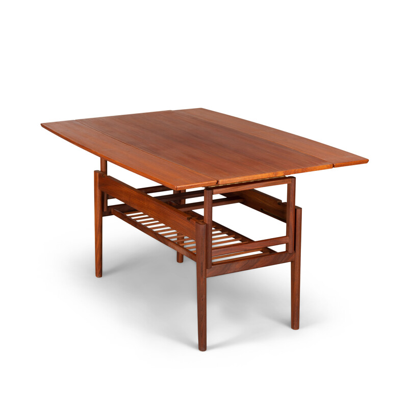 Vintage "Elevator" teak table by Kai Kristiansen for Vildbjerg Møbelfabrik, 1960s