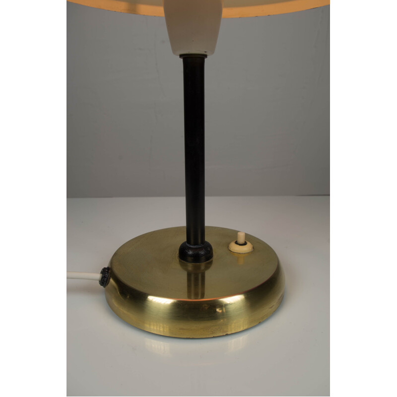 Vintage table lamp in brass and metal by Zukov, Czechoslovakia, 1940s