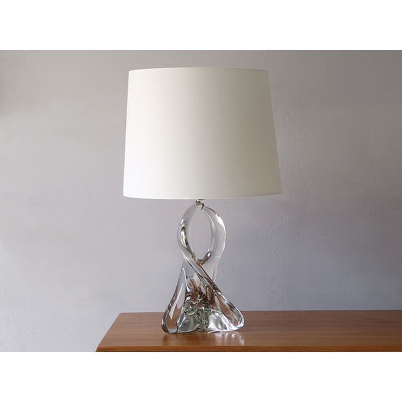 Vintage twisted crystal table lamp, France, 1960s