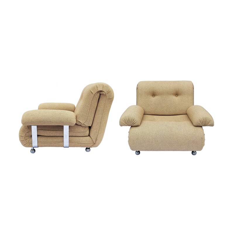 Ensemble de 2 fauteuils chromés vintage par G Plan, 1970