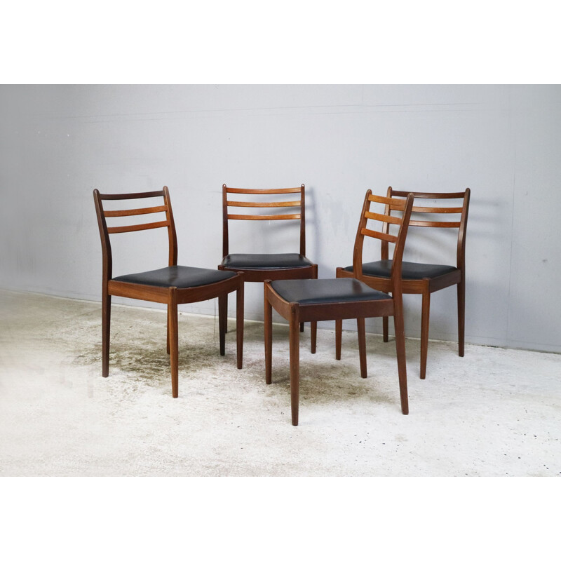 Ensemble de 6 chaises à repas vintage en teck, Danemark, 1960-70