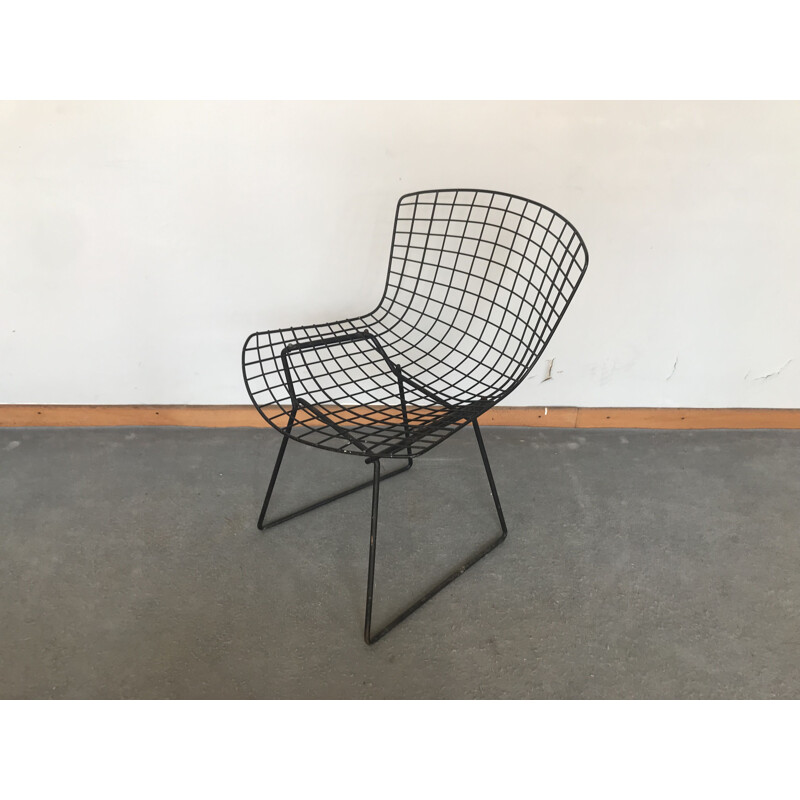 Black vintage chair by Harry Bertoia for Knoll International, 1970s