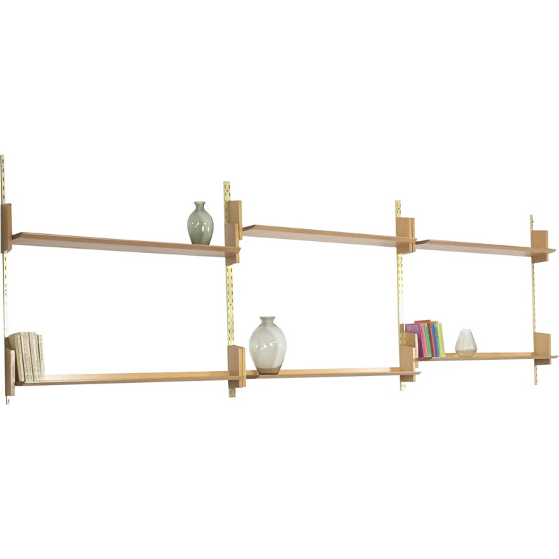 WK Mobel vintage shelving system in elm, Dieter REINHOLD - 1960s